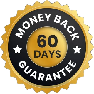 Sixty-day money back guarantee seal used in the GutOptim listing artwork