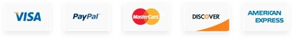 Visa, Mastercard, American Express, Discover and PayPal accepted at checkout